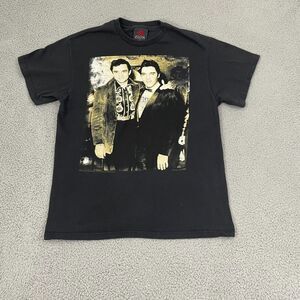 Elvis Presley & Johnny Cash Zion Rootswear Graphic T-Shirt L Black Short Sleeve